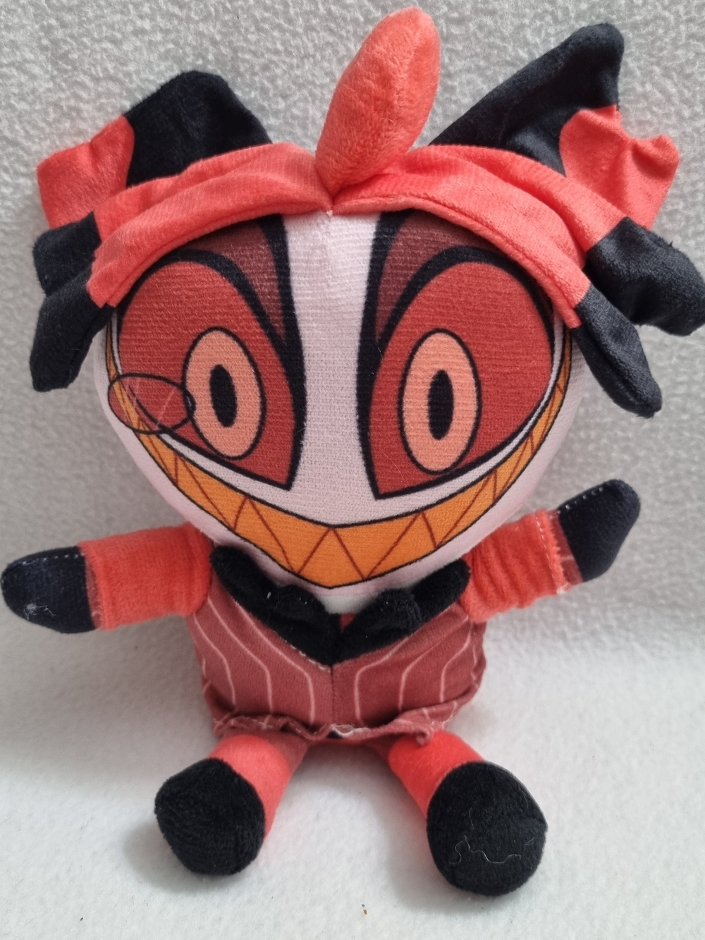 Red & Black Plush Jester Stuffed Toy - Playful Smile Plushie